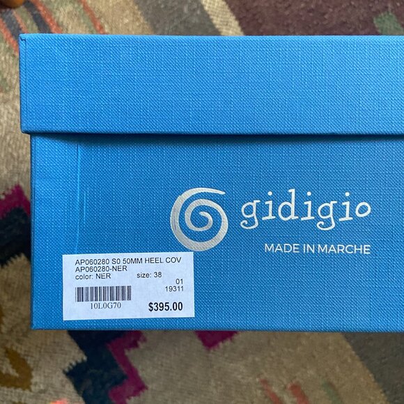 Gidigio Black Leather Sandals Size 38 - Picture 5 of 12